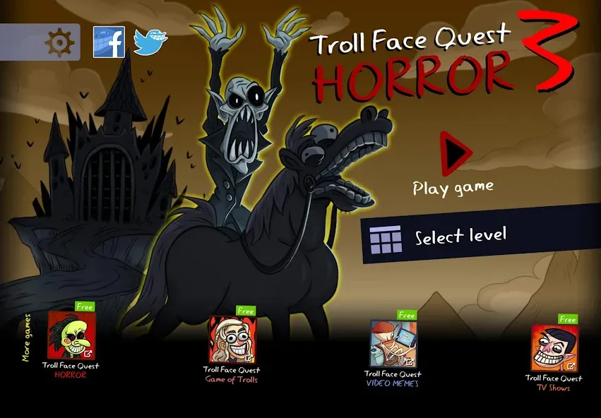 Troll Face Quest: Horror 3 (Тролл Фейс Квест)  [МОД Menu] Screenshot 1