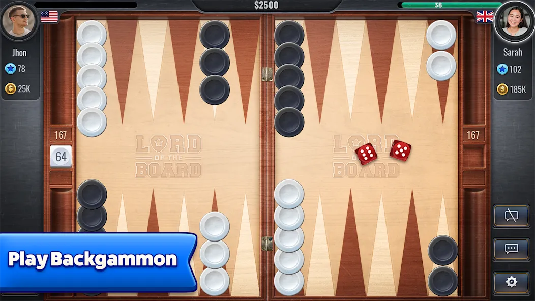 Backgammon - Lord of the Board (Бэкгаммон)  [МОД Menu] Screenshot 1