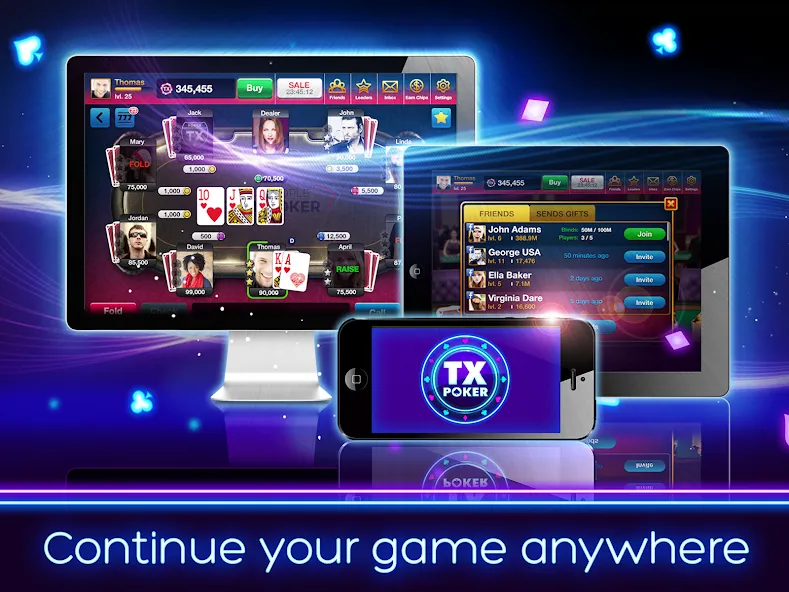 TX Poker - Texas Holdem Poker  [МОД Много денег] Screenshot 5