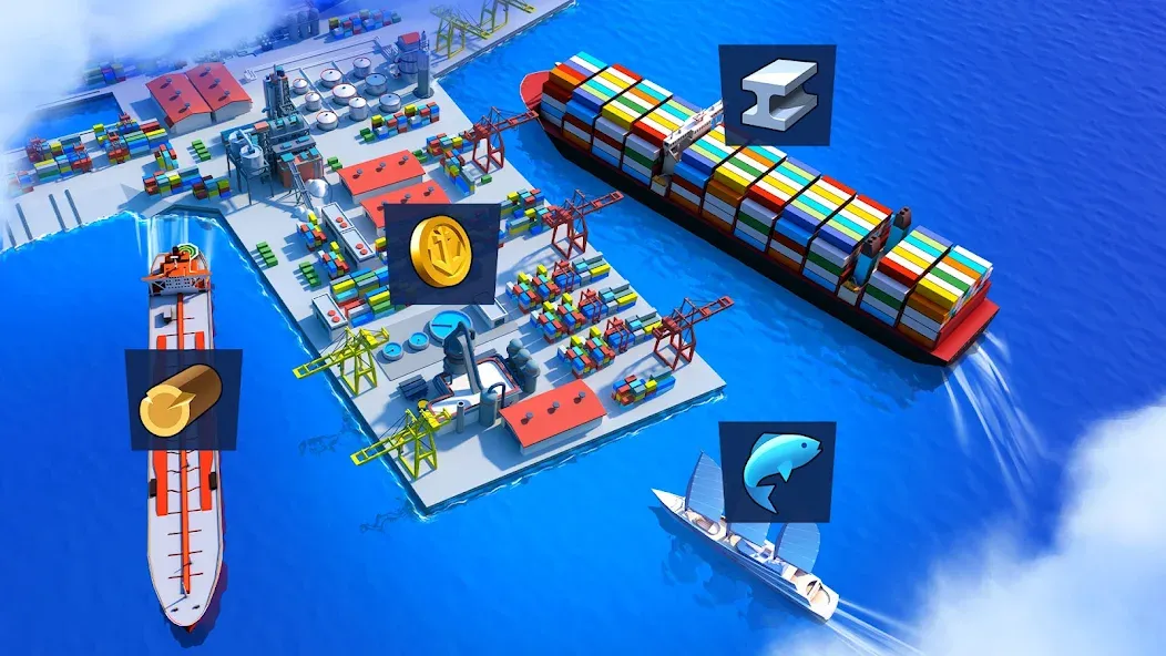 Sea Port: Cargo Boat Tycoon (Си Порт)  [МОД Много денег] Screenshot 5