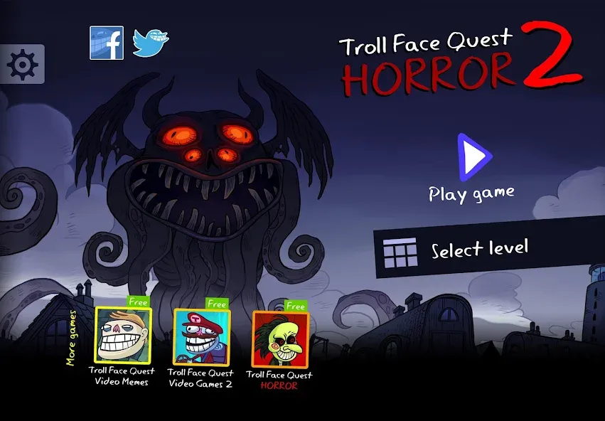 Troll Face Quest: Horror 2 (Тролль Фейс Квест)  [МОД Много монет] Screenshot 1