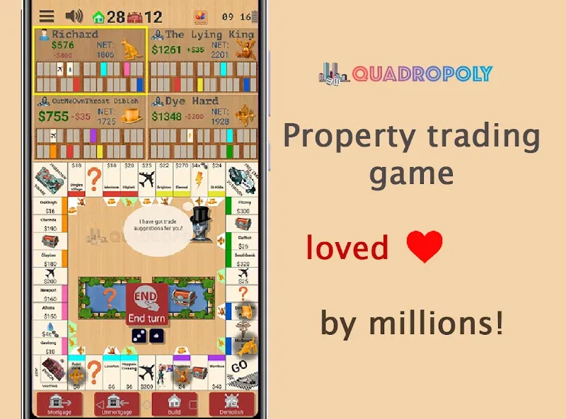 Quadropoly - Classic Business  [МОД Бесконечные деньги] Screenshot 1