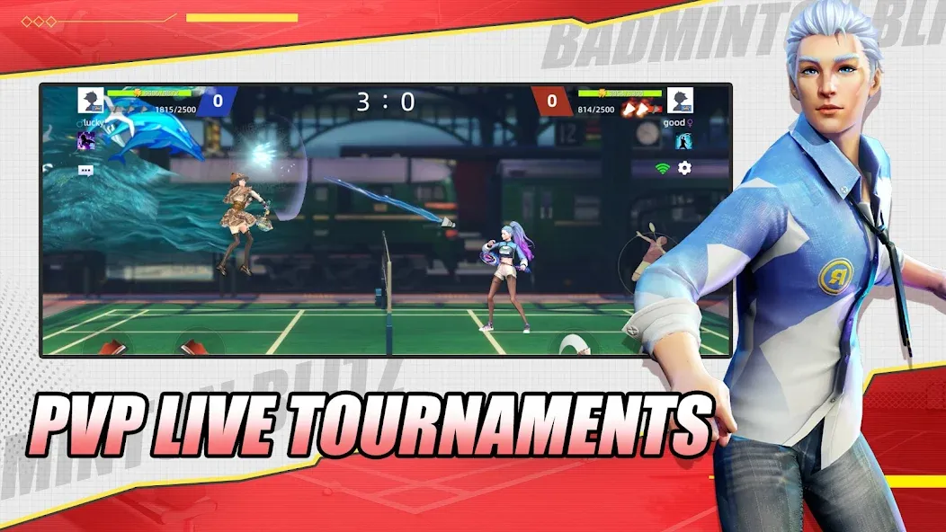 Badminton Blitz - PVP online (Бэдминтон Блиц)  [МОД Бесконечные деньги] Screenshot 4