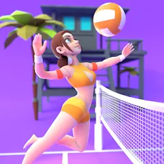 Взломанная Beach Volleyball Game (Бичволлейбол игра)  [МОД Много денег] - полная версия apk на Андроид