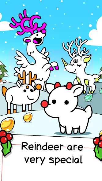 Reindeer Evolution: Idle Game (Рейндир Эволюция)  [МОД Бесконечные монеты] Screenshot 1