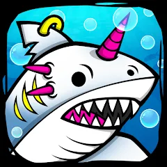 Взломанная Shark Evolution: Idle Game (Шарк Эволюшн)  [МОД Mega Pack] - стабильная версия apk на Андроид