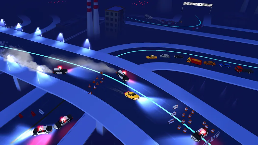 Line Race: Police Pursuit (Лайн Рейс)  [МОД Много монет] Screenshot 3