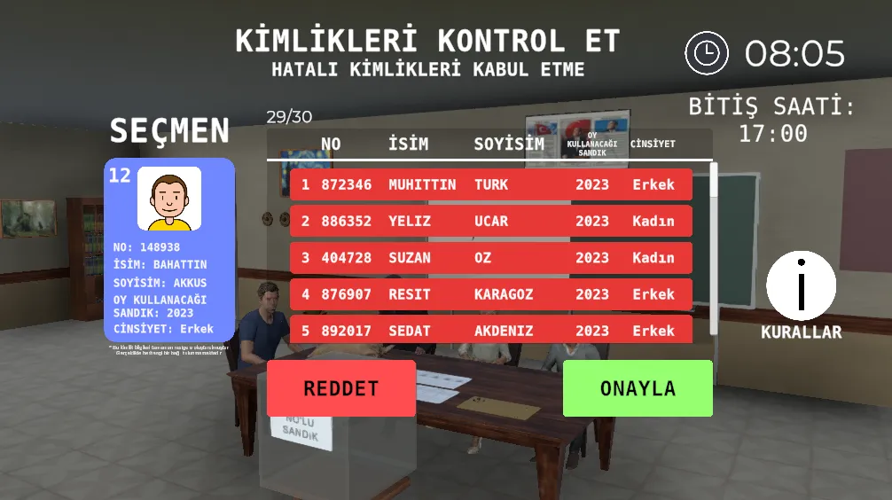 Seçim 2023 Müşahit oyunu  [МОД Unlimited Money] Screenshot 3