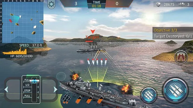 Warship Attack 3D  [МОД Все открыто] Screenshot 2