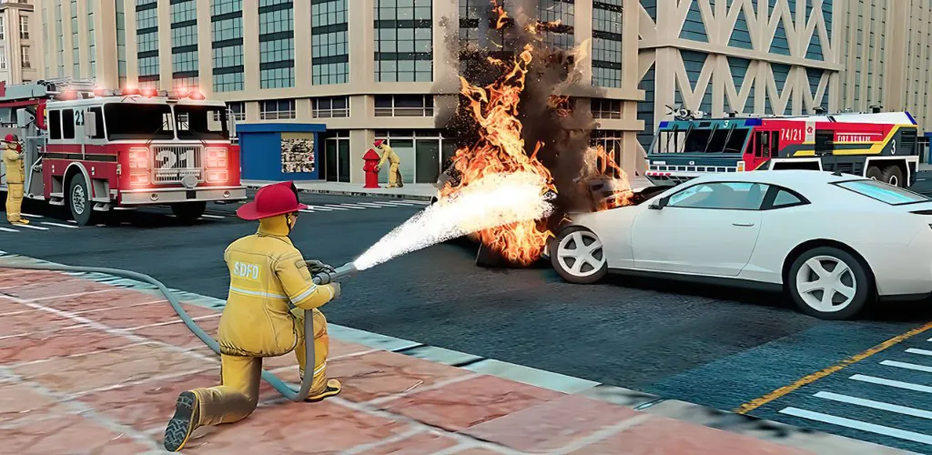 Real Firefighter 3D Simulator (Реальный Пожарник 3D Симулятор)  [МОД Бесконечные монеты] Screenshot 5