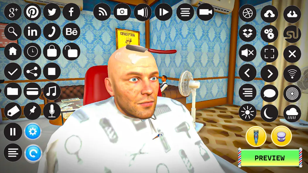 Barber Shop Hair Cut Sim Games (Барбершоп игры на подстригание волос)  [МОД Бесконечные деньги] Screenshot 1