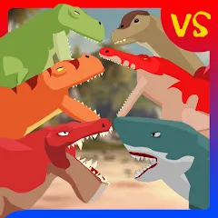 Скачать взломанную T-Rex Fights Dinosaurs  [МОД Все открыто] - полная версия apk на Андроид