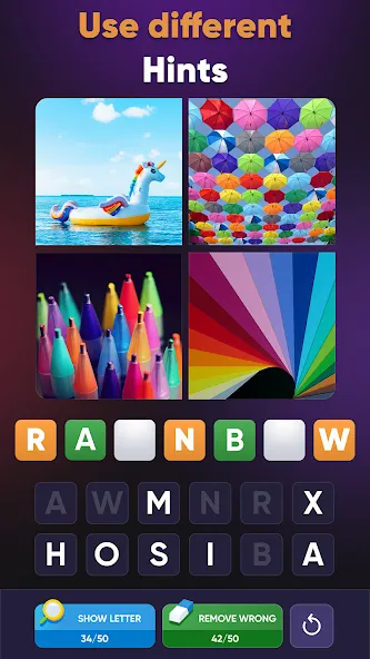 4 Pics 1 Word: Guessing Games  [МОД Все открыто] Screenshot 2