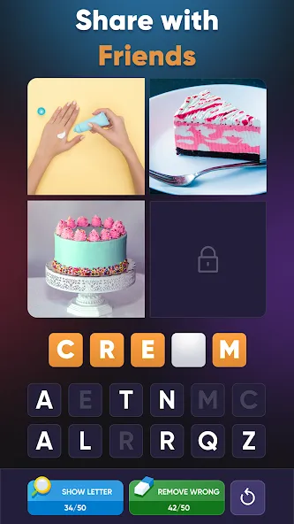 4 Pics 1 Word: Guessing Games  [МОД Все открыто] Screenshot 3