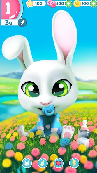 Bu Bunny - Cute pet care game  [МОД Mega Pack] Screenshot 1