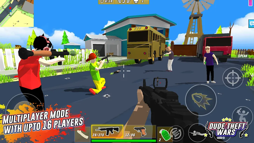 Dude Theft Wars Shooting Games (Дуд Тефт Варс)  [МОД Много монет] Screenshot 2