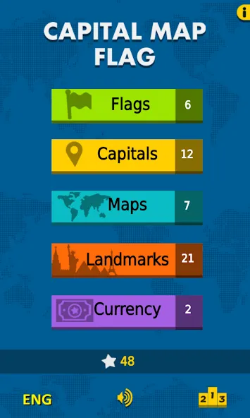 Capital Map Flag - geo quiz  [МОД Menu] Screenshot 1