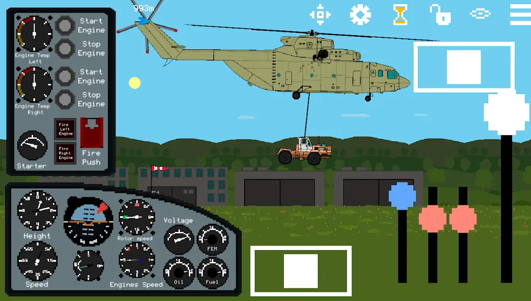 Pixel Helicopter Simulator (Пиксельный симулятор вертолета)  [МОД Бесконечные монеты] Screenshot 4