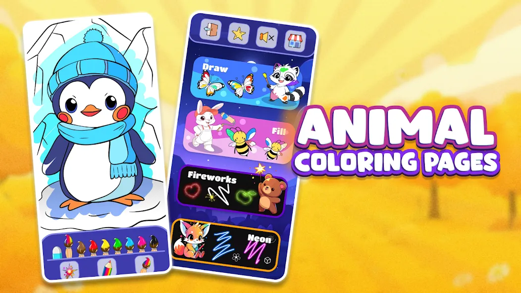 Animal coloring pages  [МОД Mega Pack] Screenshot 1