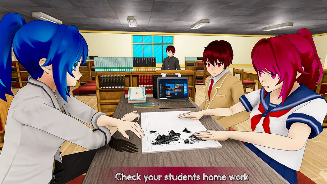 Anime Girl School Teacher 3D  [МОД Menu] Screenshot 5