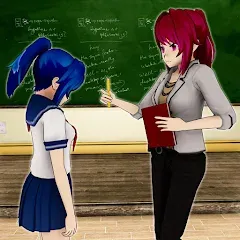 Взломанная Anime Girl School Teacher 3D  [МОД Menu] - стабильная версия apk на Андроид