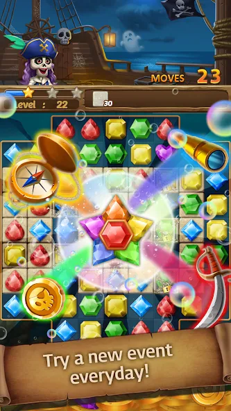 Jewels Ghost Ship: jewel games (Джуэлз Гост Шип)  [МОД Много денег] Screenshot 2