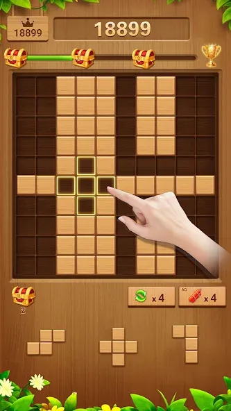 Wood Block Puzzle Addictive  [МОД Много монет] Screenshot 5