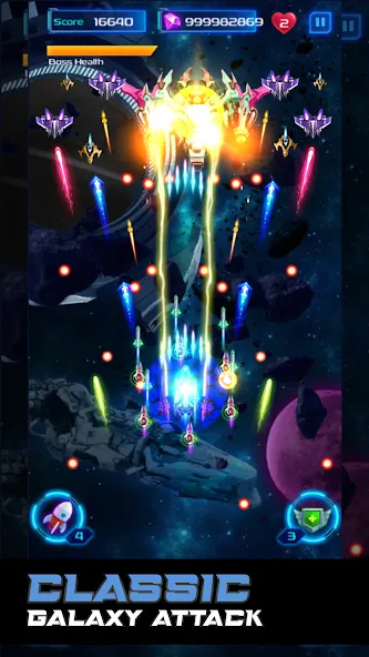 Galaxy Attack: Space Shooter (Гэлэкси Аттак)  [МОД Menu] Screenshot 1