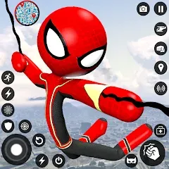 Взломанная Spider Stickman Rope Hero Game  [МОД Много денег] - стабильная версия apk на Андроид