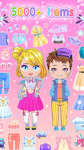 Chibi Doll Dress Up Games  [МОД Бесконечные монеты] Screenshot 3