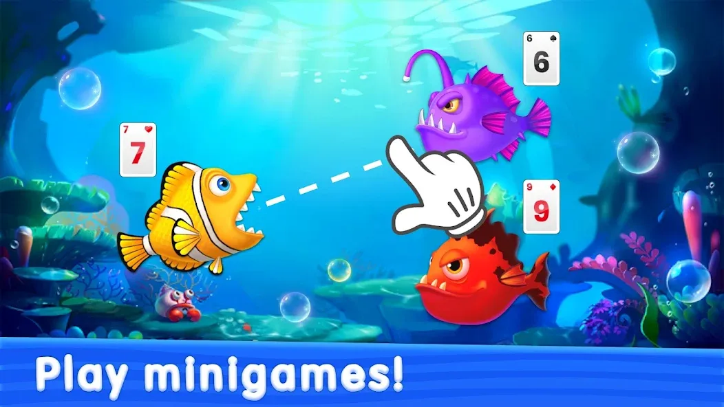 Solitaire TriPeaks: Aquarium (Солитер ТриПикс)  [МОД Все открыто] Screenshot 1