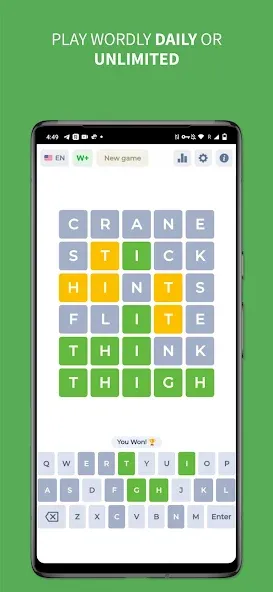 Wordly - Daily Word Game  [МОД Unlocked] Screenshot 1