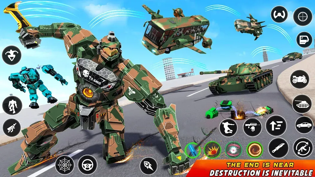 Army Bus Robot Car Game 3d  [МОД Много денег] Screenshot 1