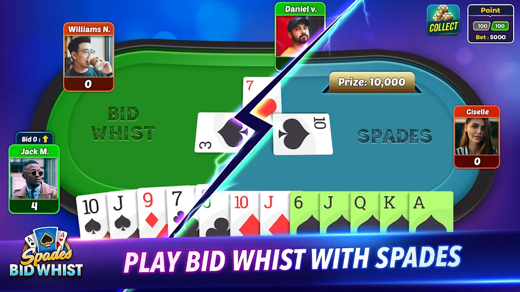 Spades: Bid Whist Classic Game (Бид Вист Классик)  [МОД Бесконечные деньги] Screenshot 2