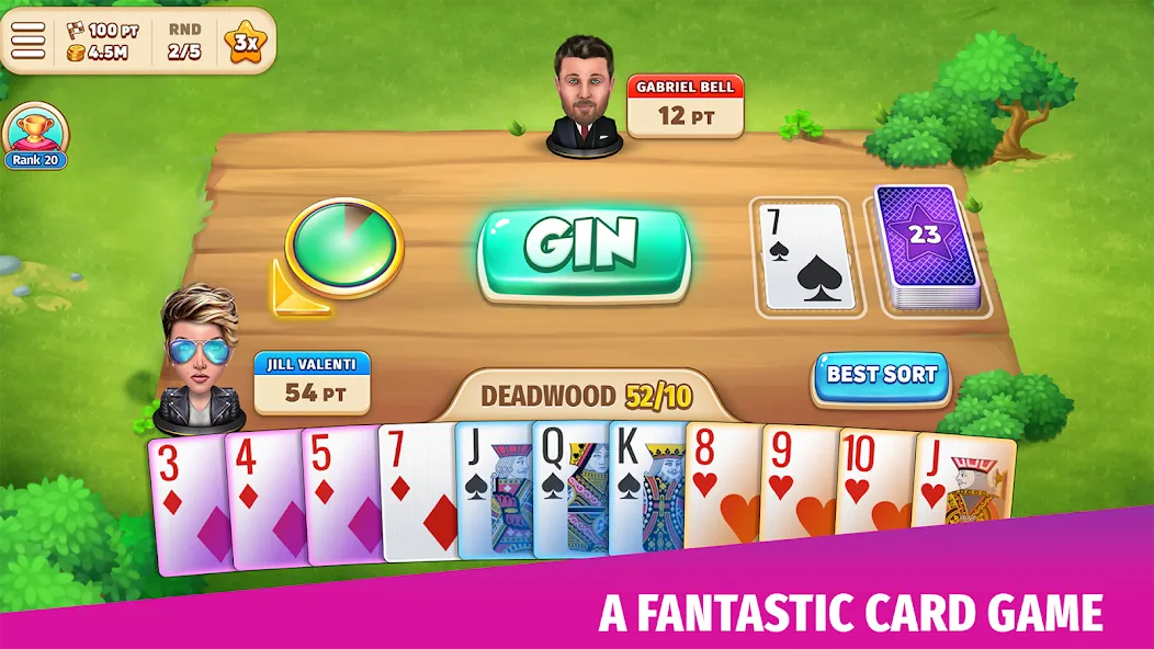 Gin Rummy Stars - Card Game (Джин Рамми Старс)  [МОД Бесконечные деньги] Screenshot 1