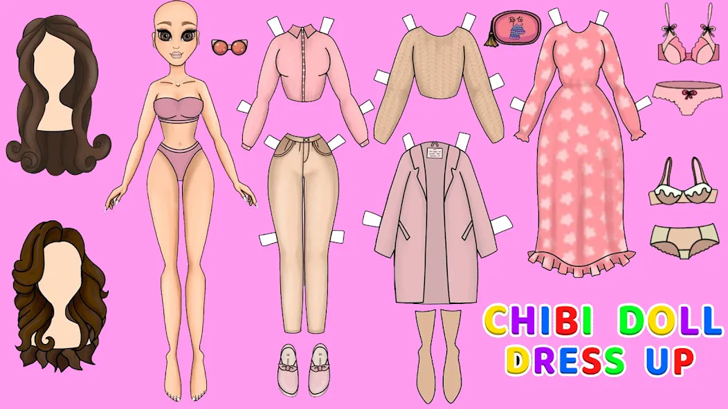 Doll Dress Up Makeup Girl Game (Чиби кукла одевает девушку игры)  [МОД Все открыто] Screenshot 4