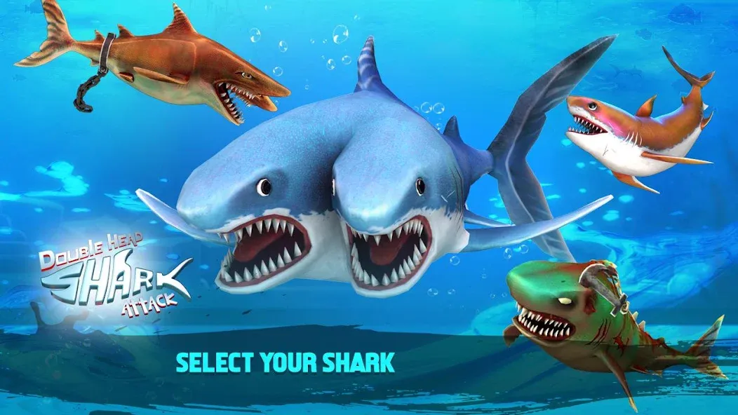 Double Head Shark Attack PVP  [МОД Бесконечные деньги] Screenshot 2