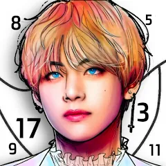 Скачать взлом Kpop Paint by Numbers BT21  [МОД Много монет] - стабильная версия apk на Андроид