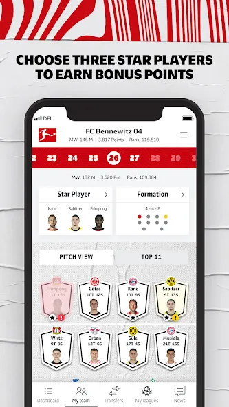 Bundesliga Fantasy Manager (Бундеслига Фэнтези Менеджер)  [МОД Много монет] Screenshot 3