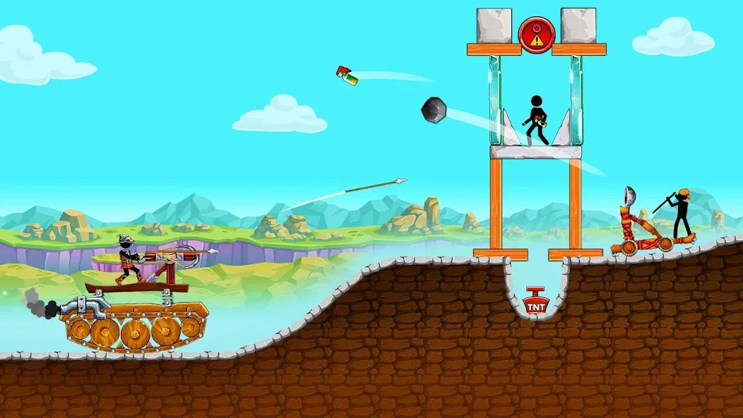 The Tank: Stick pocket hill (Зе Тенк)  [МОД Много монет] Screenshot 1