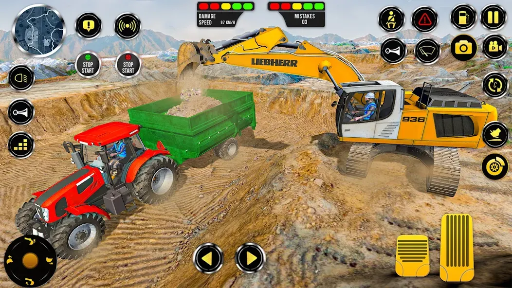 Construction Machine Real JCB  [МОД Меню] Screenshot 1