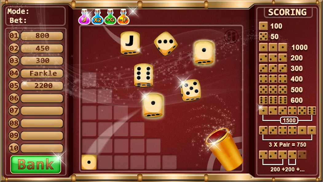 Farkle - Dice Game (Фаркл)  [МОД Много денег] Screenshot 2