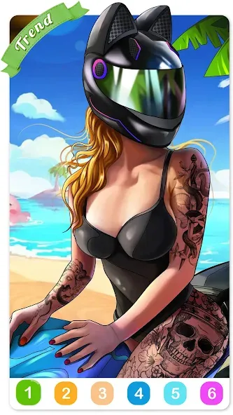 Tattoo Coloring games  [МОД Меню] Screenshot 1
