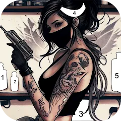 Взломанная Tattoo Coloring games  [МОД Меню] - последняя версия apk на Андроид
