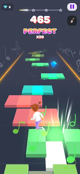 Melody Run - Cute Popcat Music (Мелодия Ран)  [МОД Меню] Screenshot 2