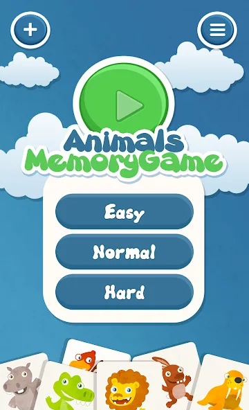 Animals memory game for kids  [МОД Unlocked] Screenshot 1