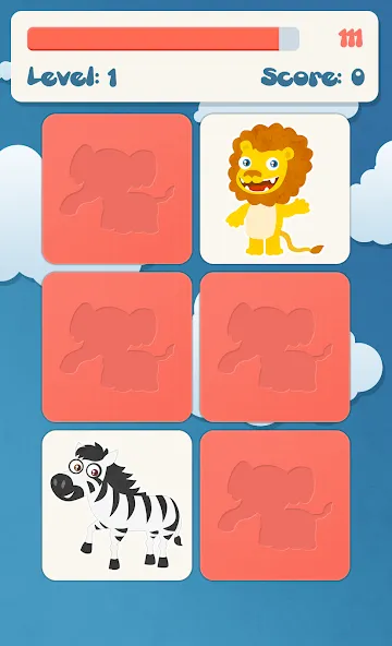 Animals memory game for kids  [МОД Unlocked] Screenshot 2