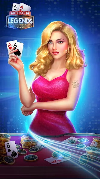 Poker Legends - Texas Hold'em (Покер Легенды)  [МОД Бесконечные монеты] Screenshot 1