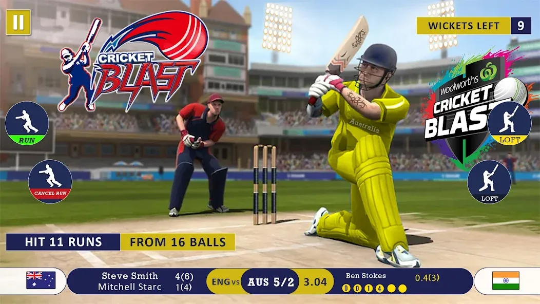 World Cricket Games Offline  [МОД Бесконечные монеты] Screenshot 1