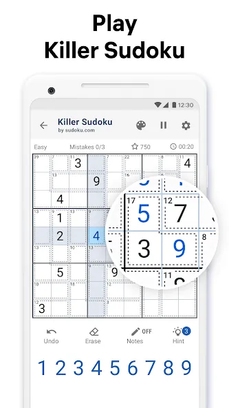 Killer Sudoku by Sudoku.com (Киллер Судоку)  [МОД Unlimited Money] Screenshot 1